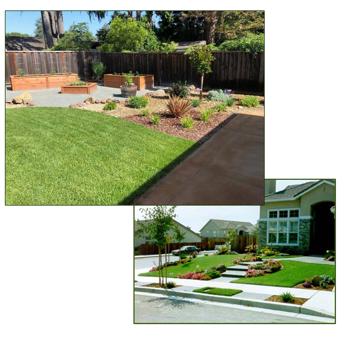 Examples of landscape drainage and grading work