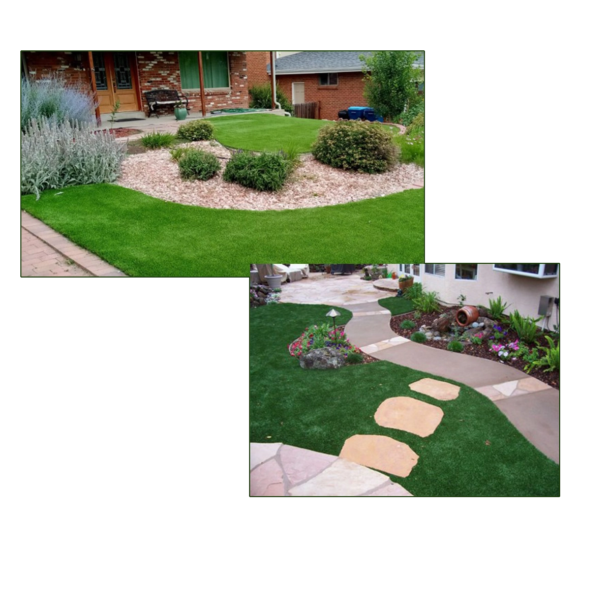 Examples of newly installed sod and established residential lawns